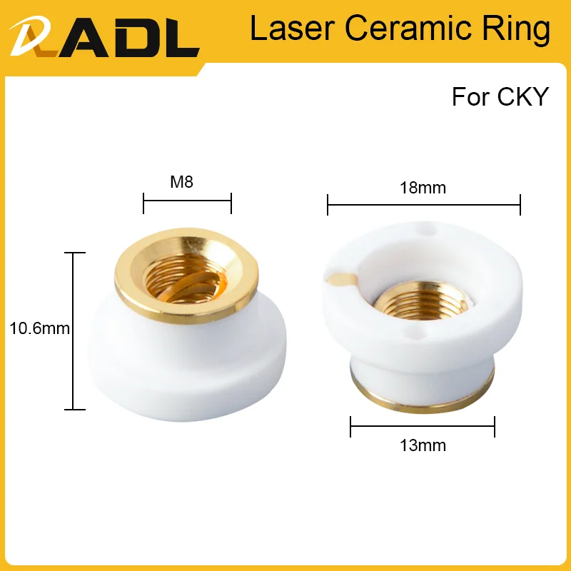 ADL  Laser Ceramic Ring Dia.18mm 31mm Welding Nozzles Holder Part High 10.6mm 28.5mm for 1064nm Laser Cutting Machine Head