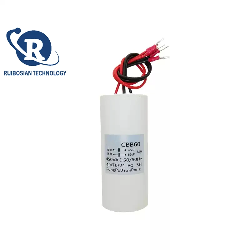 CBB60 15UF+45UF 3wire/4wire Double Capacitor 450V Electric Hoist Lifting Pole Motor Crane Starting Capacitor