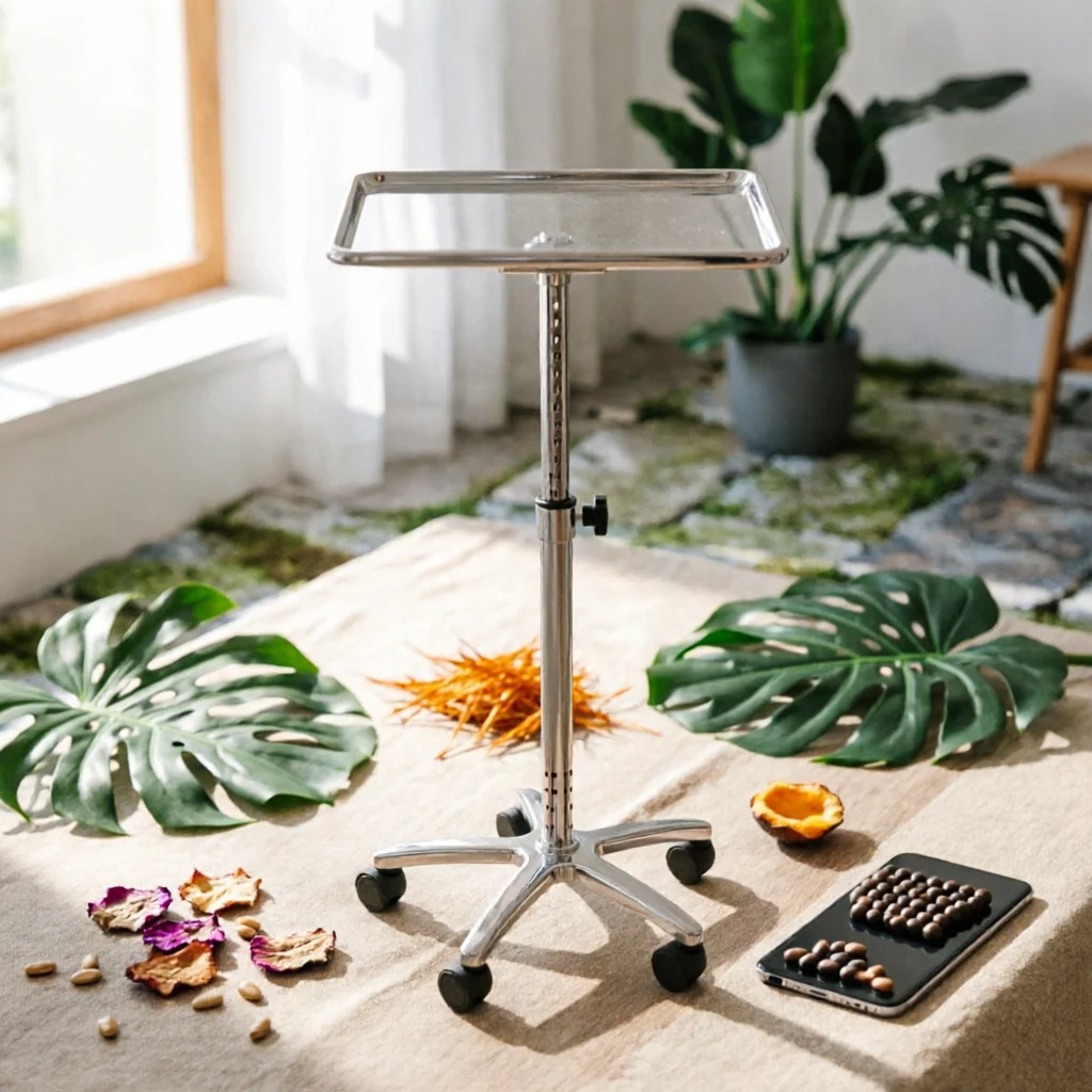 rolling-tray-table-mobile-wheeled-utility-stand-tray-table-with-wheels-heavy-duty-furniture-long-lasting-for-tattoo-artists