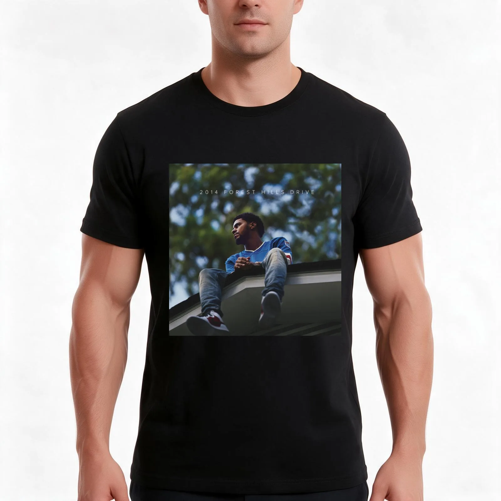 2014 Forest Hills Drive j cole T-Shirt, Summer Casual Cotton Tee, Oversized Streetwear Tops, Vintage Graphic Print, 100% Cotton