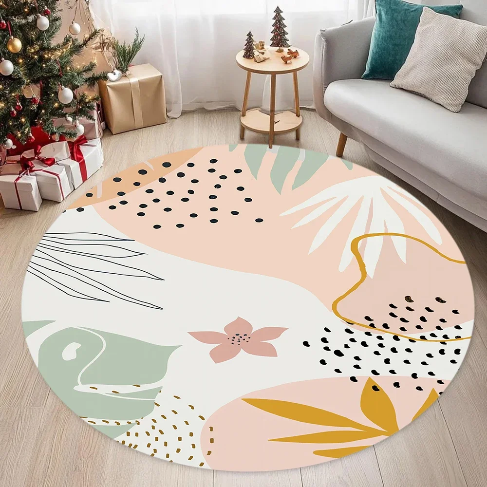 Botanical Pattern Carpet Mat Rug Nature Inspired Fresh Home Decoration with Green Tone for Living Room Bedroom Rugs for Bedroom