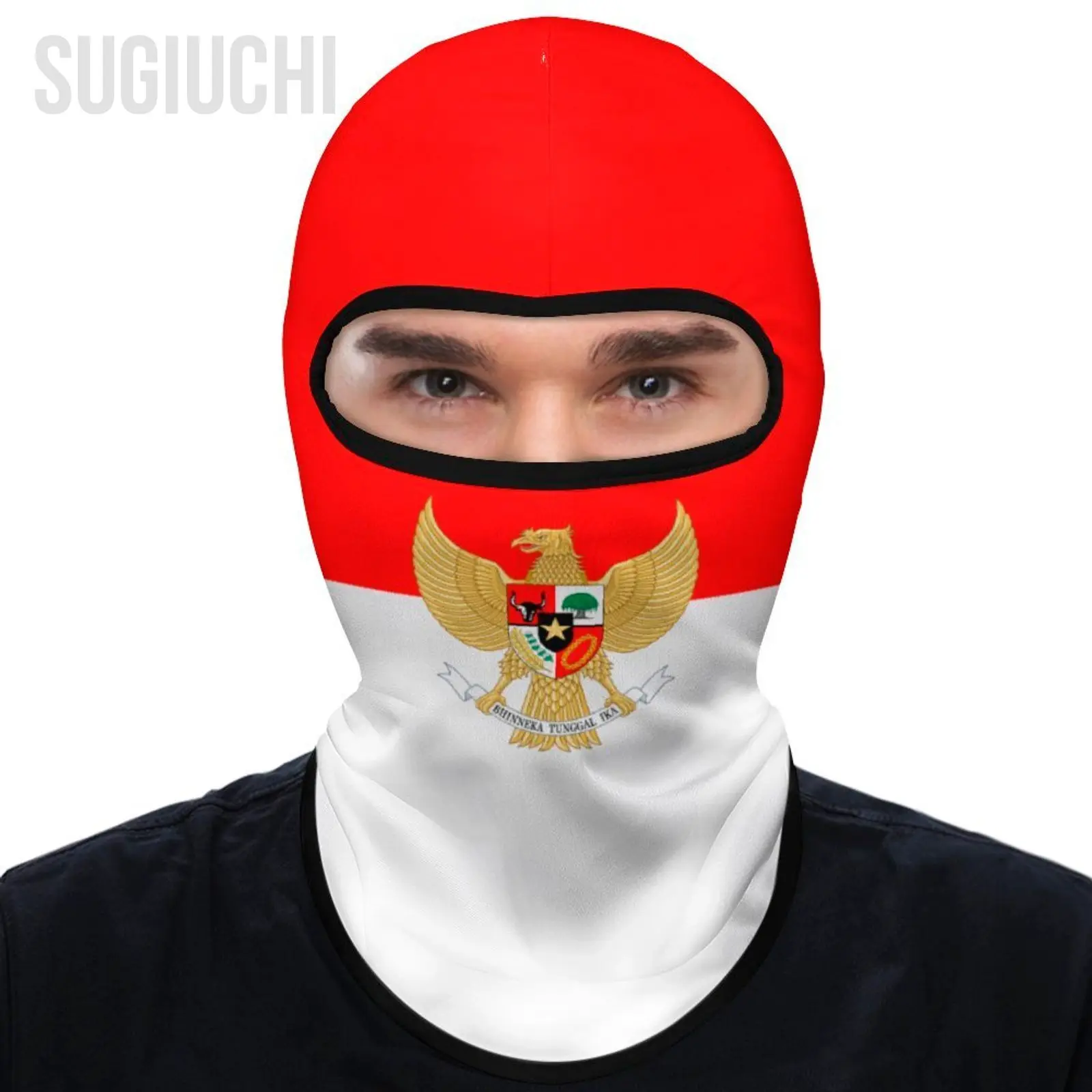 

Indonesia Flag Outdoor Cool Sunscreen Motorcycle Face Mask Moto Biker Wind Cap Mask Stopper Windproof Bicycle Cycling Headgear