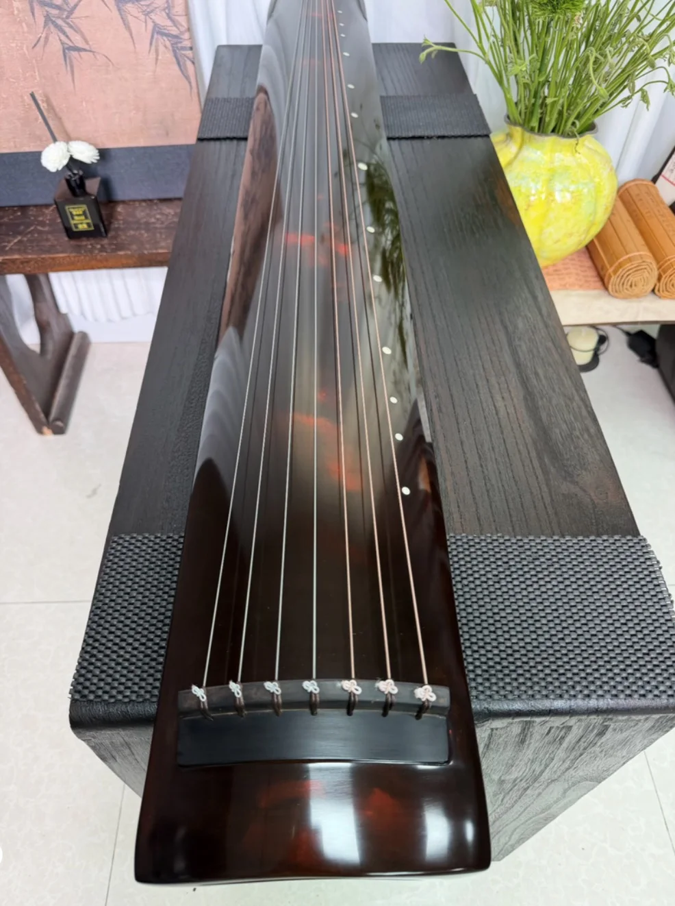Zhenghé Style Guqin Hundred-year-old Chinese Fir 7 Strings Traditional Chinese Stringed Musical Instrument for Performance and P