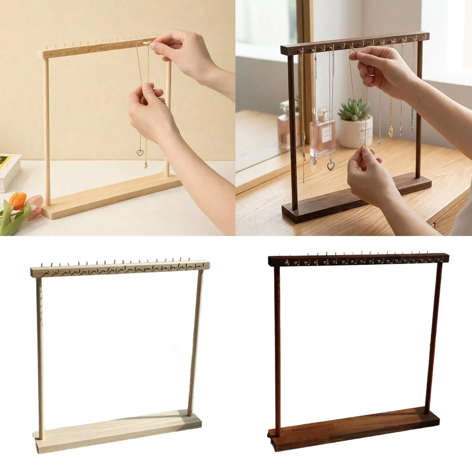 

Деревянная декоративная подставка-органайзер для демонстрации и хранения ожерелий, браслетов и часов, настольная, для спальни