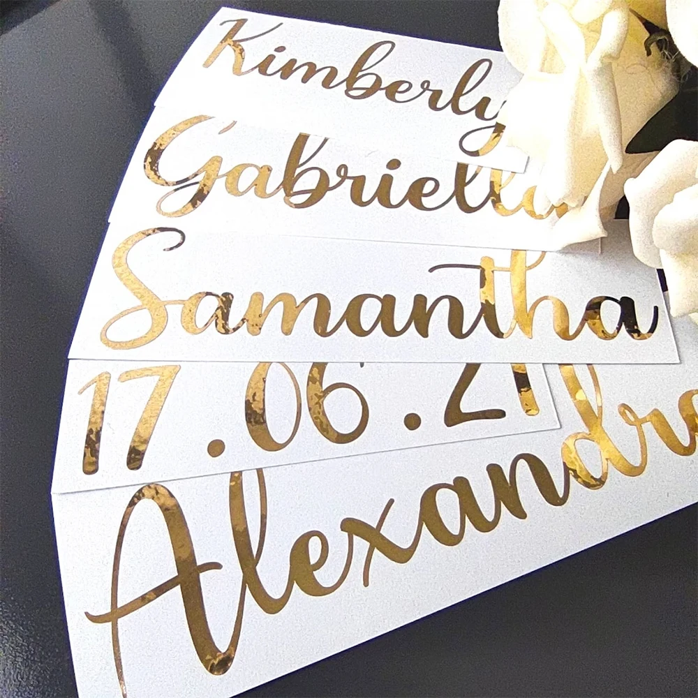 Pegatinas de vinilo con nombre personalizado, letras para calcomanía de vidrio, decoración de boda, propuesta de dama de honor, pegatinas de vinilo,