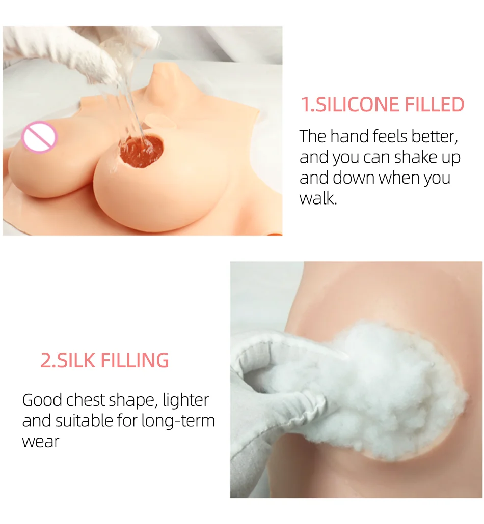 YUERUGOU I K Cup Fake Silicone Breast Forms Breathable Huge Boob Silicone Transgender Drag Queen Shemale Crossdresser Big Chest