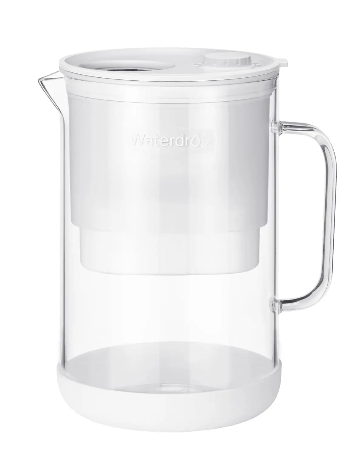 Waterdrop PT-09W 10-Cup Large Glass Water Filter Pitcher, Eco-Friendly, NSF/ANSI 53, 42 & 372 Certified Filter, Reduces PFOA/PFOS, Chlorine, Cadmium, Copper & Mercury, BPA-Free