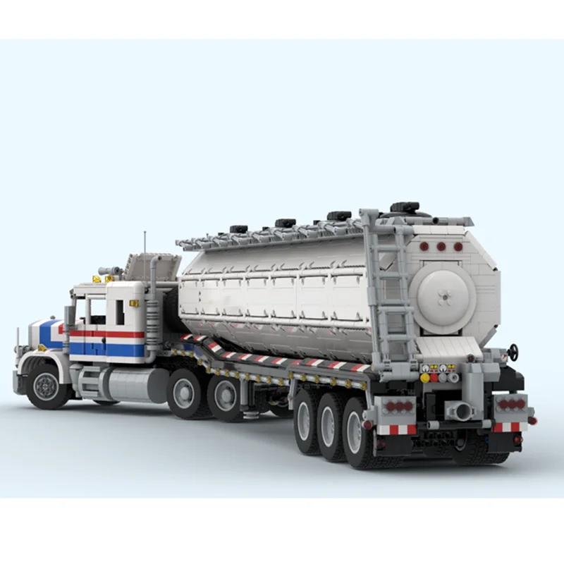 Urban Model Moc Bausteine 5580, Highway Drilling Rig Tank Semi-Trailer-Technologie, Ziegel, DIY-Montage, Konstruktion, Spielzeug, Geschenke