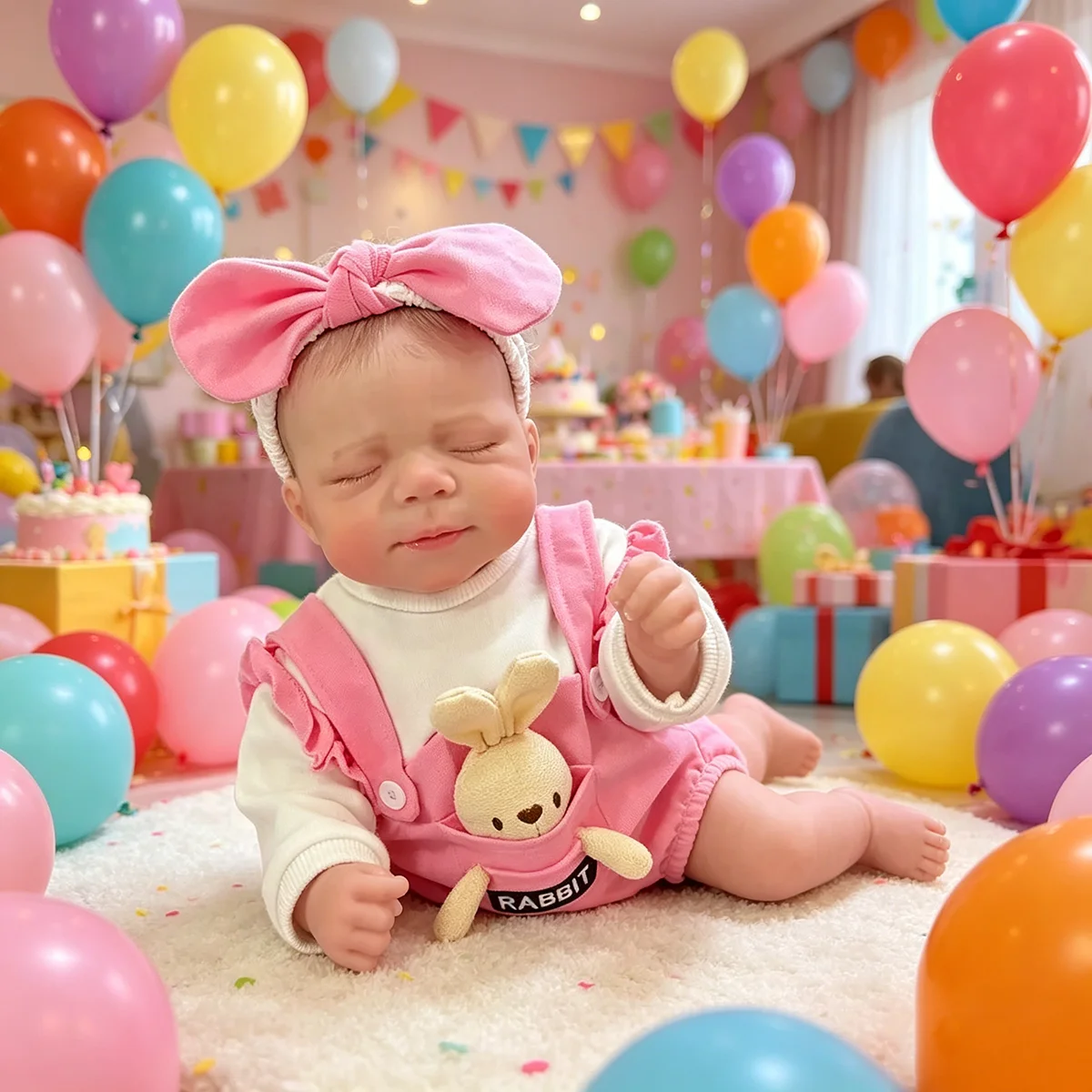 

48cm Sleeping Reborn Baby Doll Pascale, High Quality Hand Painting Girl Doll with Rooted Eyelashes