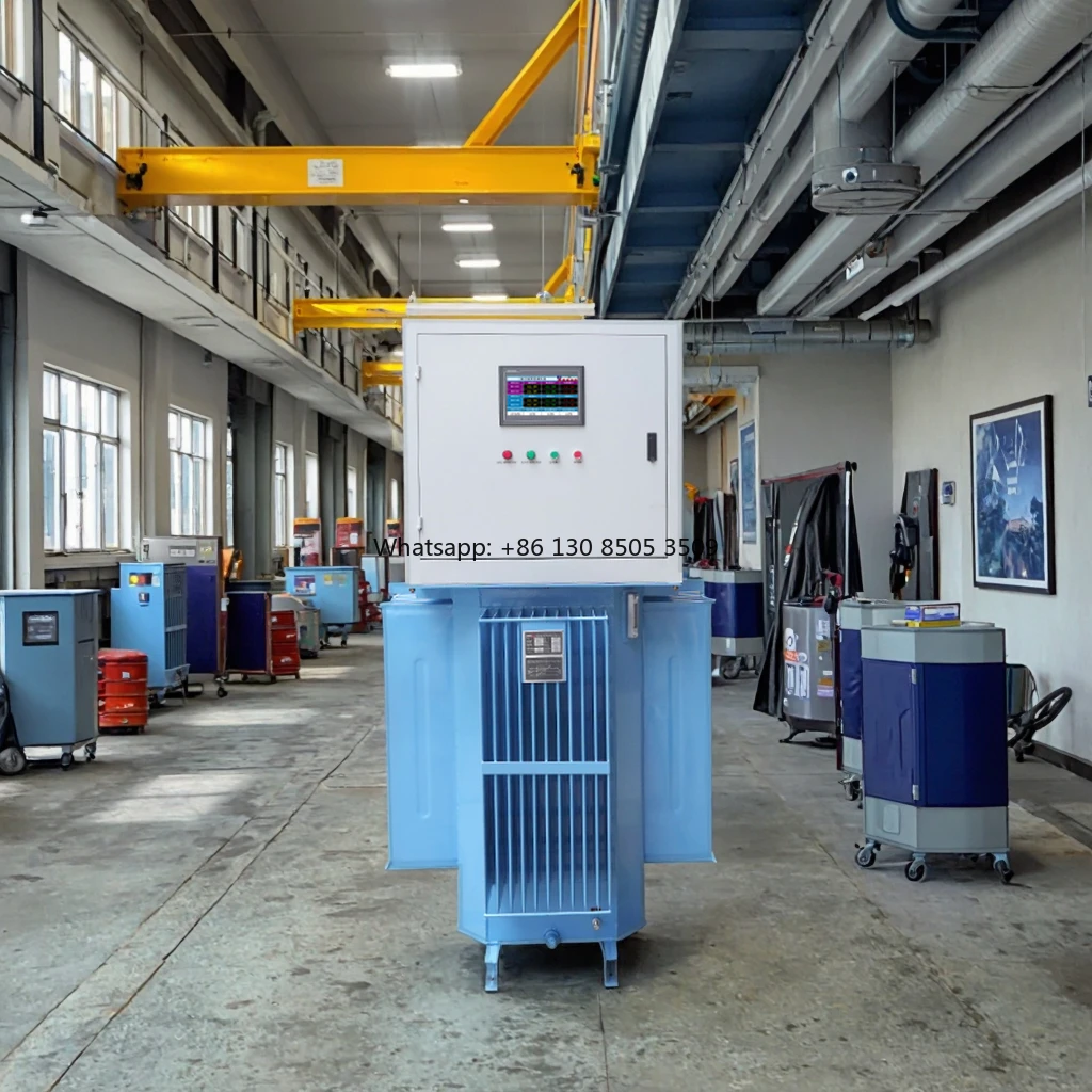 High Power TSJA 50KVA Three Phase Variac Transformer LCD Display 380V Induction Pressure Regulator for Industrial Use