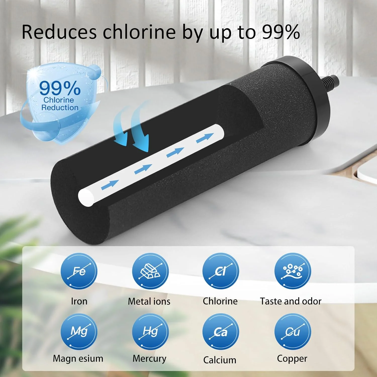 14 L Glass Gravity Water Filter Actied Carbon with Stainless Steel Cover and Base