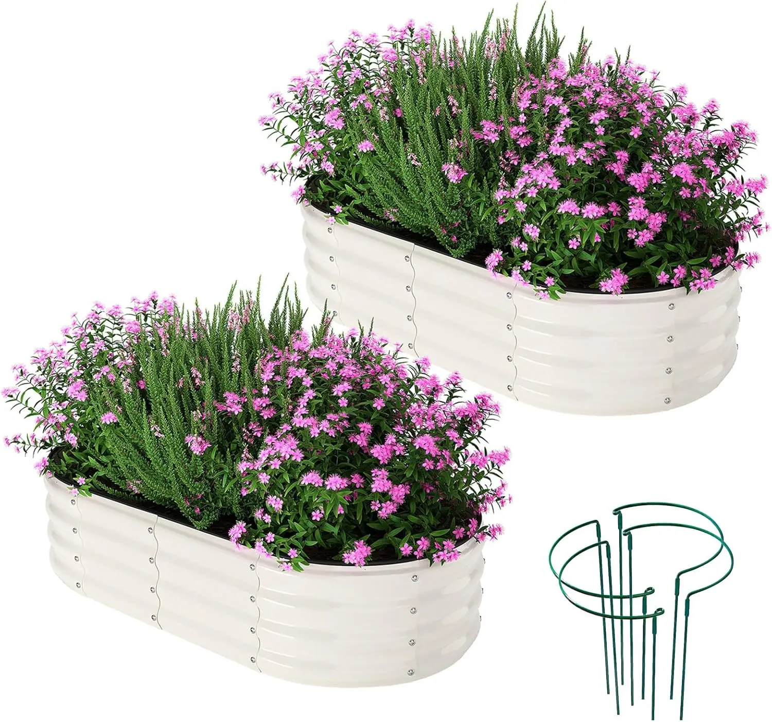 

Оцинкованный металлический комплект для приподнятой грядки, 4x2x1 фут, для садоводства на открытом воздухе, для выращивания овощей и трав