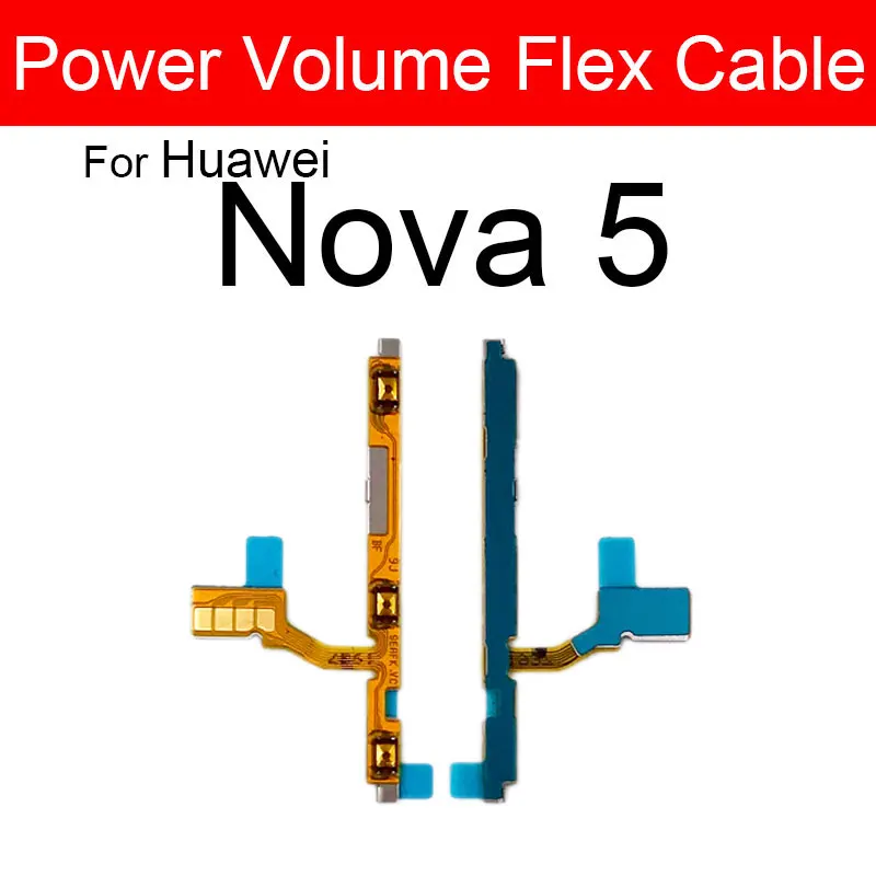 Power Volume Buttons Flex Cable For Huawei Nova 5 5i 7 8 Pro 6se 7se 8se 7i 6 4g 5g 5Z 5T Audio Power Switch Keys Flex Ribbon