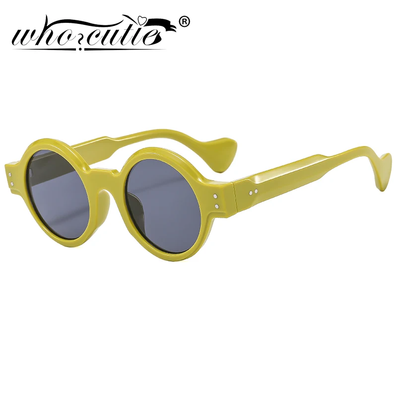 Trend Leopard Round occhiali da sole donna Designer di marca rivetti neri Circle Men occhiali da sole Vintage Green Shades UV400 Gafas De Sol