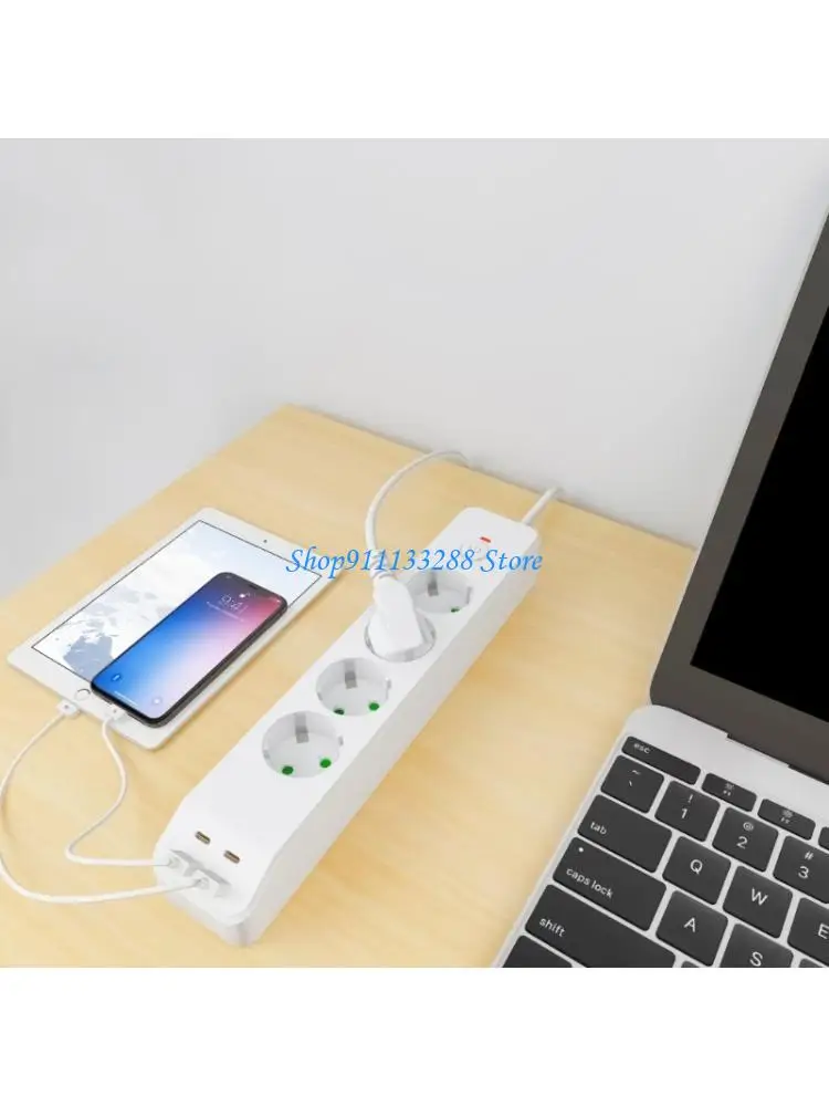 G88D Multiple Socket Power Strips with Outlets USB Port Type C Plug Socket Adapter Charging for Home Office Accessories
