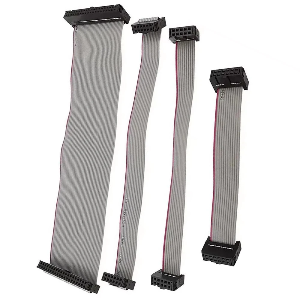 1Pcs 2.54mm Pitch FC 6/8/10/12/14/16/18/20/24/26/30/40/50Pin JTAG ISP Download Cable Wire Gray Flat Ribbon Data Cable Connector
