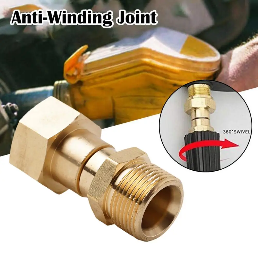 Brass Hread Pressure Washer Swivel Joint Kink Free Couplers Fitting Hose Tool Water Connector Gun Hydraulic Garden C5P9