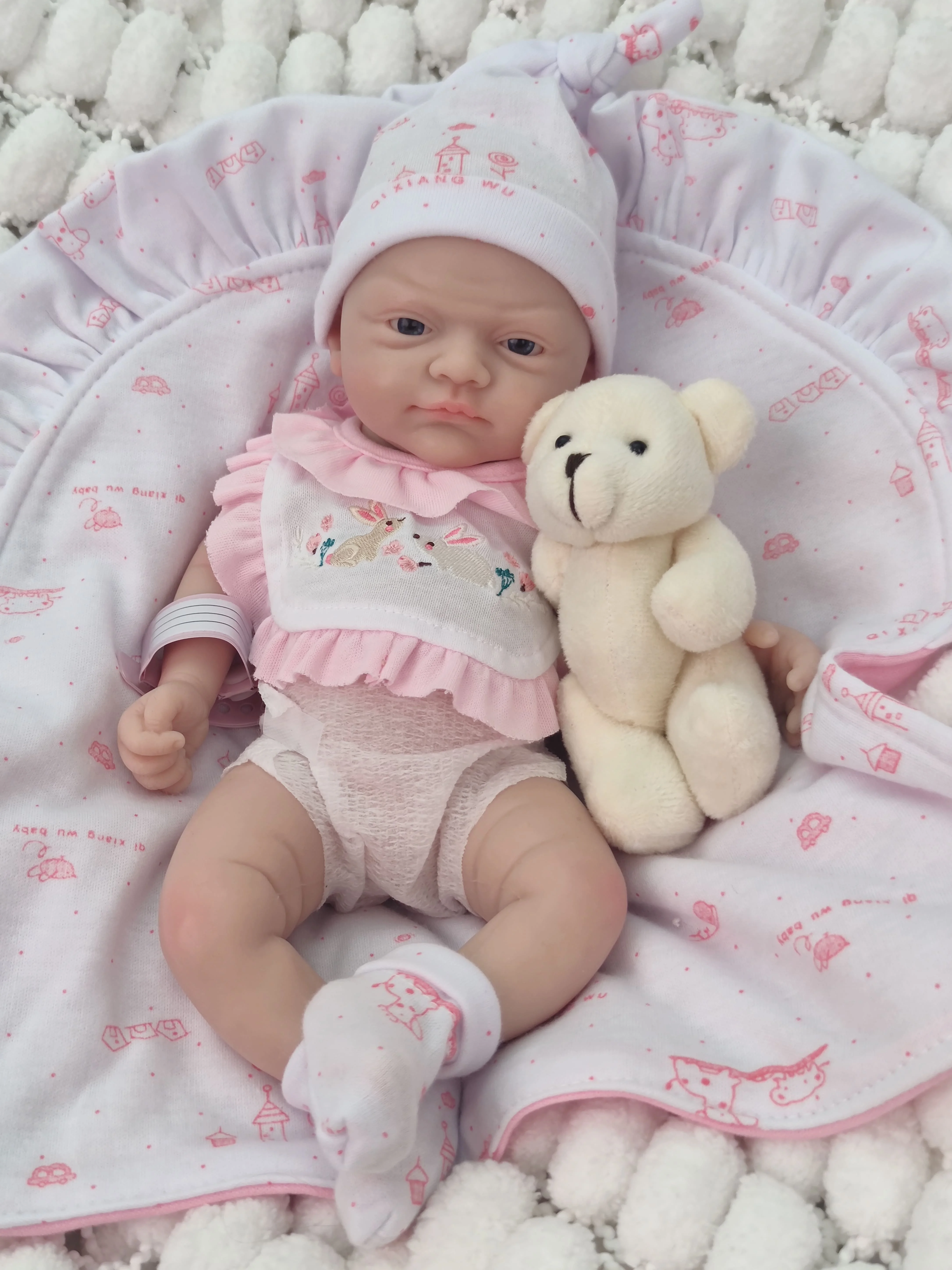 12" Micro Preemie Puppe aus weichem Silikon, vollständig lebensecht, Reborn, Anti-Stress, niedliches Überraschungsgeschenk-Spielzeug zur Stresslinderung und für Realismus. – Detail 2