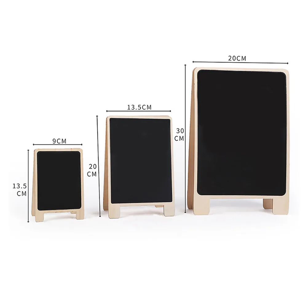 3Pcs Wooden Standing Double-Sided Chalkboards for Message Writing Drawing Graffiti Kids Home Office Decor Memo Display Board