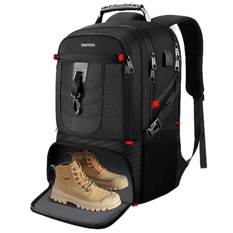 

Travel Business Laptop Backpack for PC with Shoe Compartment USB Charging Port, Sport Gym Bag for College Hiking Camping, Water