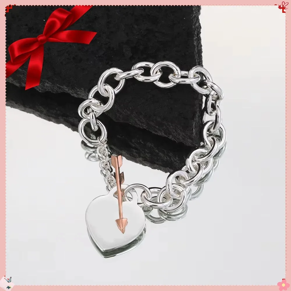 Hot-Selling S925 Silver Love Arrow Bracelet - T-Home Style, Exquisite & High-Quality, Multiple Colors Available