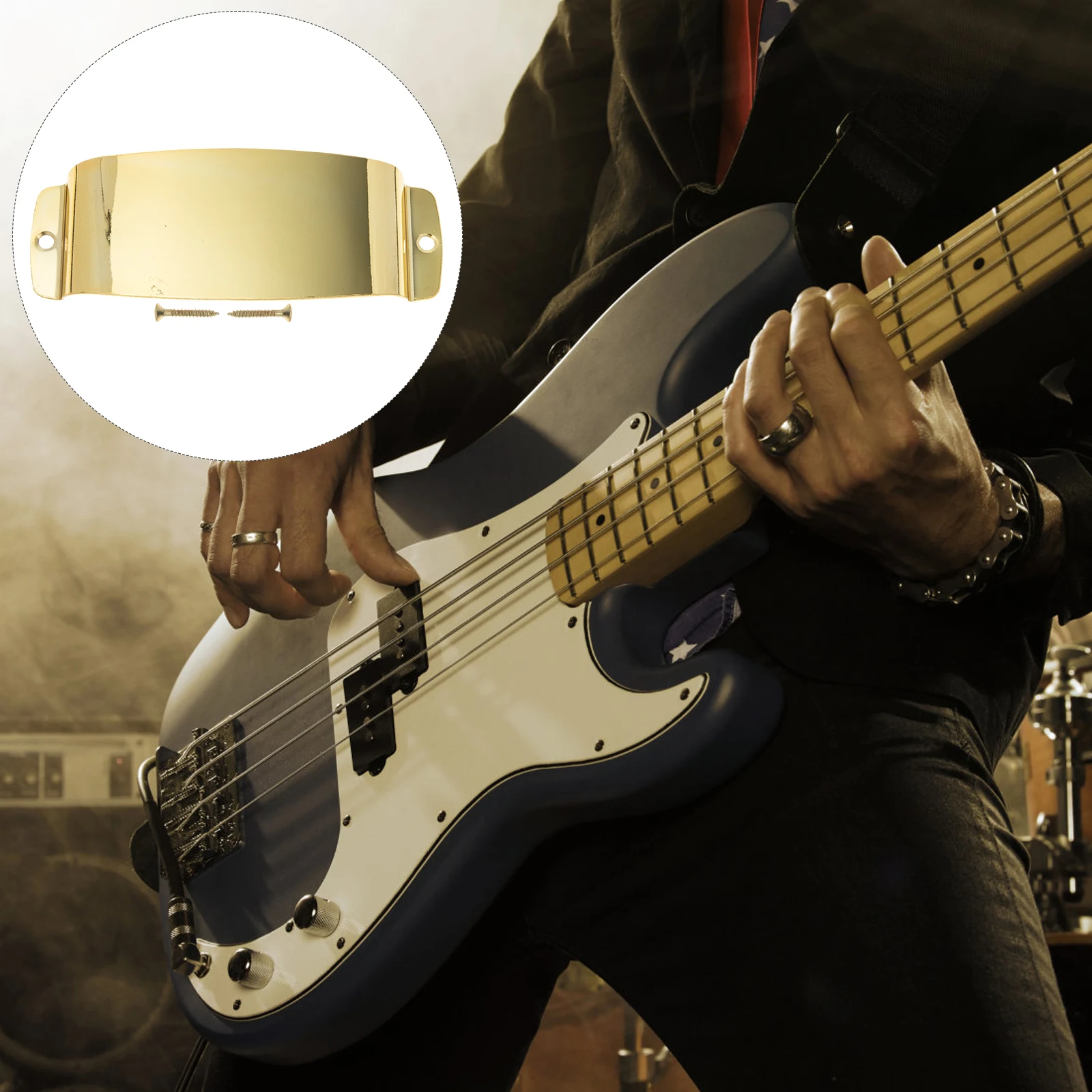 

Metal Bass Bridge Cover For Guitar Players Easy To Use Professional Replacement Part