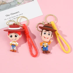 Película de Anime de dibujos animados Toy Story juguetes figura Woody Buzz Lightyear llavero acción Jessie Woody Alien llavero juguetes para niños regalo