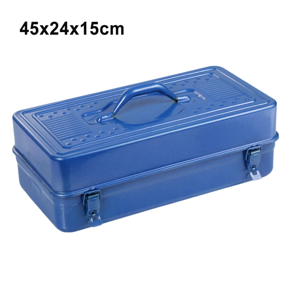 Heavy Duty Portable Steel Tool Box Metal Tool Box For Workshop Garage Household With Handle Sundries Storage Supplies