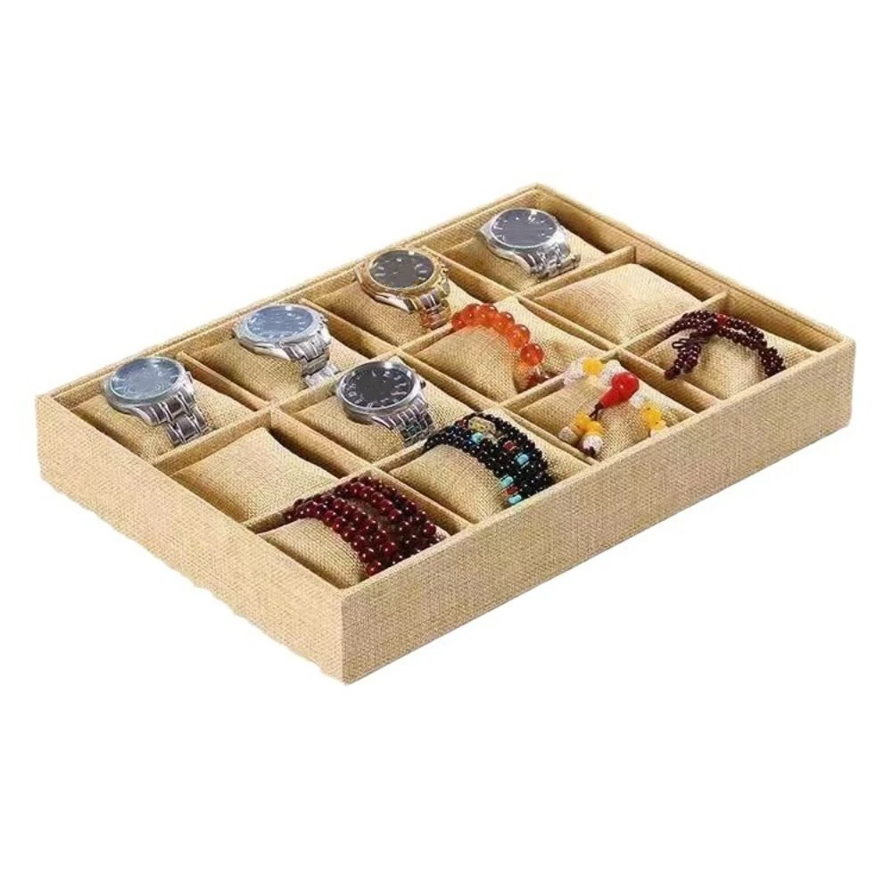 Divided Watch Bracelet Organizer Flannelette Large Capacity Jewelry Display Holder Box Bracelets Velvet Jewelry Tray Strings