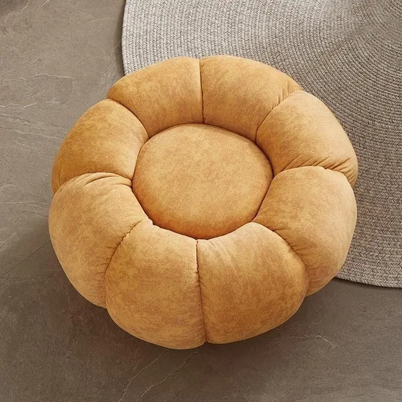 

Pumpkin Sofa Low Stools Foot pedal Lamb Wool Shape Velvet Fabric Simple Modern Living Room Light Luxury Bedroom Round Ottomans