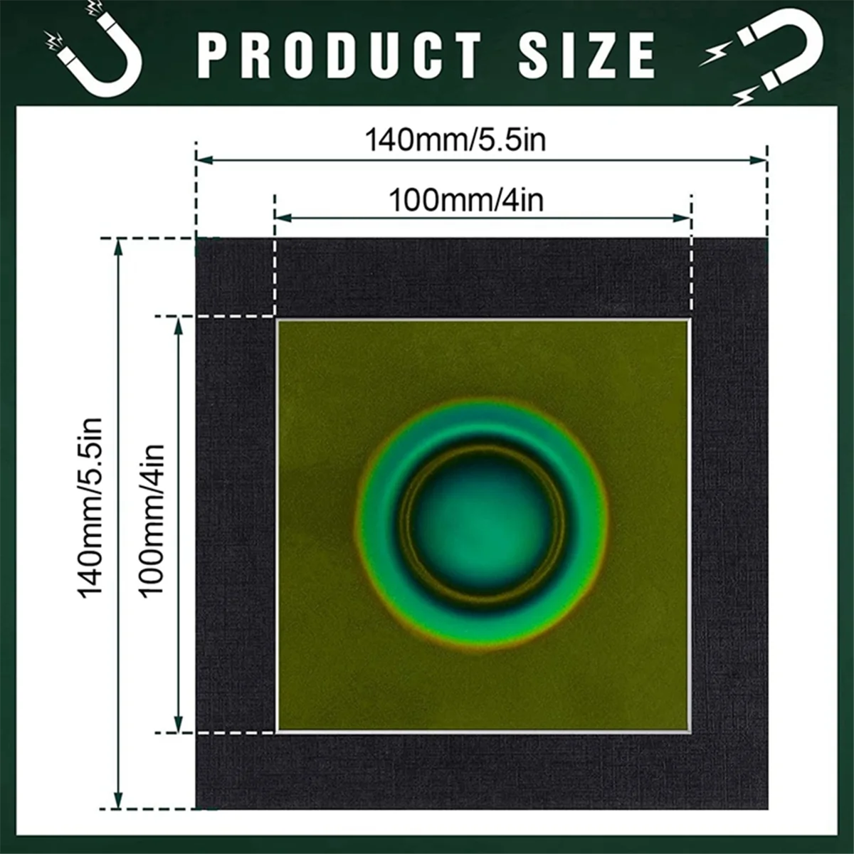 Pellicola di osservazione magnetica Pellicola magnetica da 4 x 4 pollici Rilevatore di motivi magnetici con flusso magnetico per campo statico