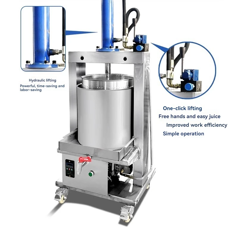 

Машина для розлива фруктовых, медовых и овощных напитов из нержавеющей стали; 35-литровая электрическая гидравлическая машина для отжима медицинских остатков и винных осадков