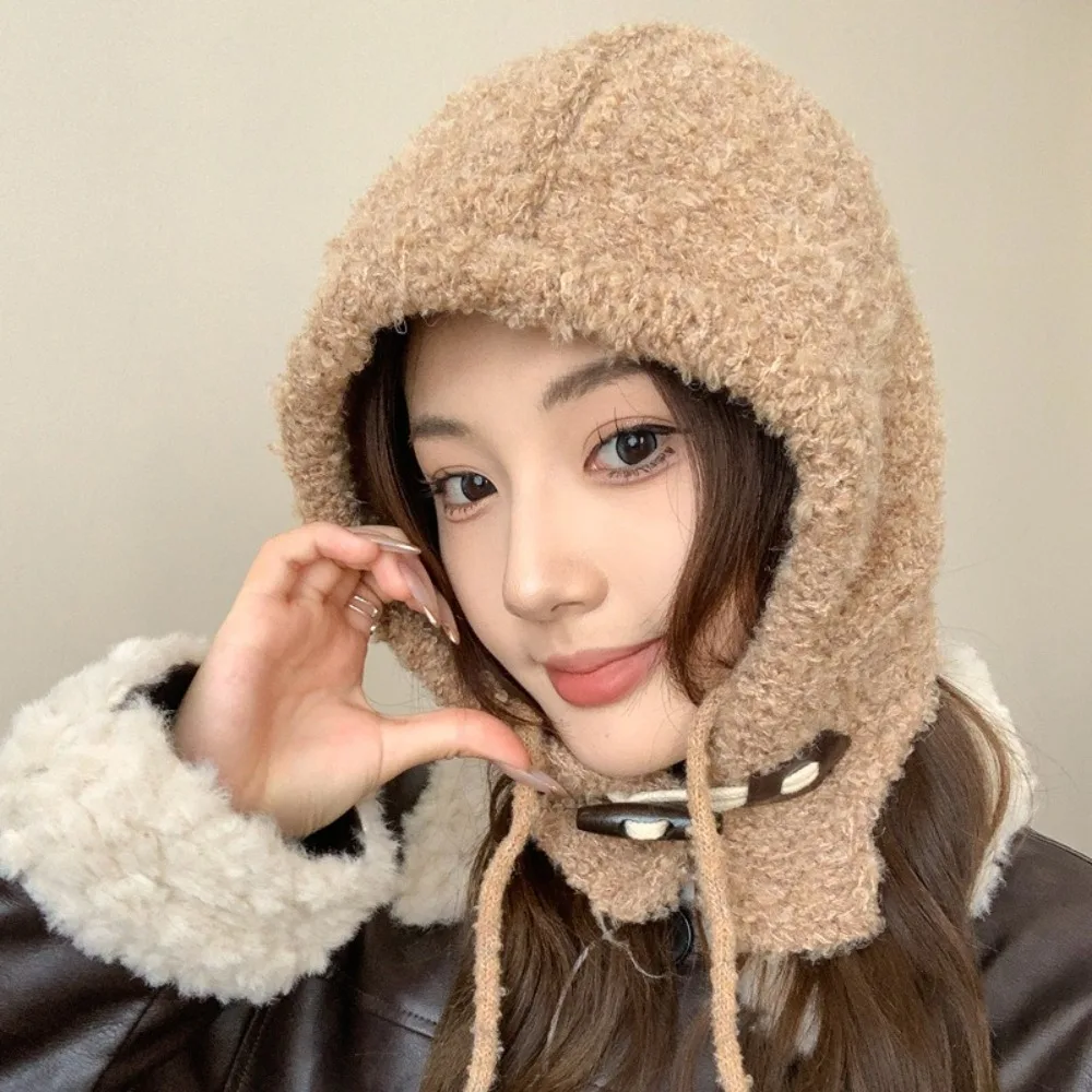 

Fashion Korean Winter Hat Thickened Keep Warm Women Girl Plush Hats Christmas Gift Bear Ears Hat Ear Protection