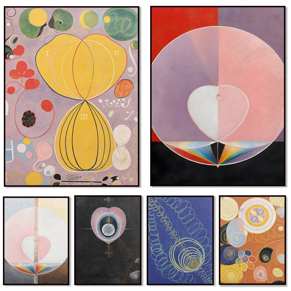 Hilma Af Klint Poster Museum Exhibition Canvas Wall Art Swedish Abstract Painting Modular Prints Modern Pictures Home Decor