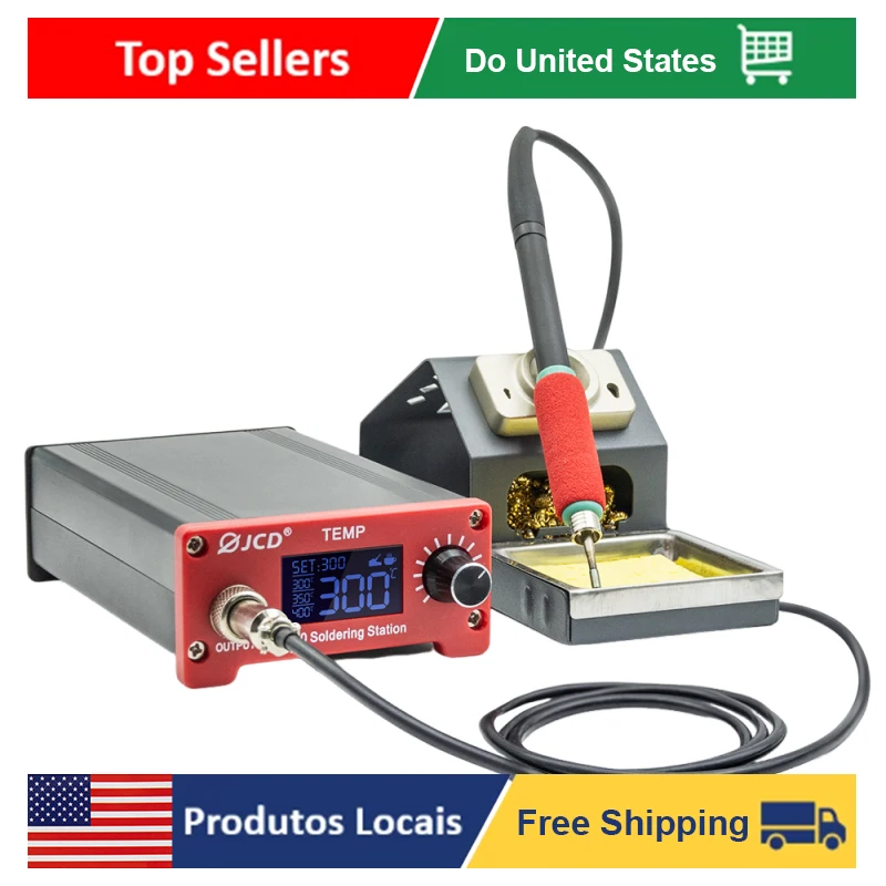 T210 75W Digital Soldering Iron Station with OLED Temperature Control Adjustable Sleep Function Welding Rework Station