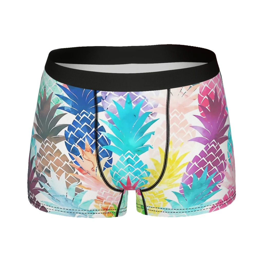 Hawaiian Pineapple Pattern Tropical Watercolor  Underpants Homme Panties Men's Underwear Print Shorts Boxer Briefs