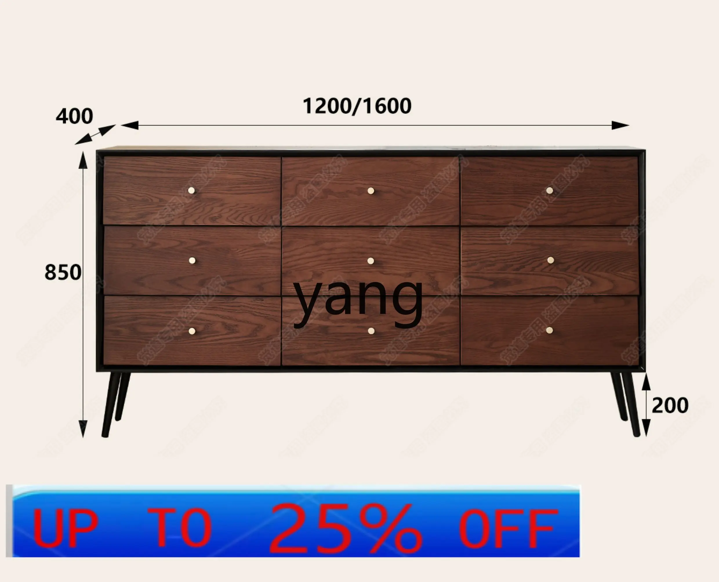 

LMM medieval style dining side cabinet integrated storage against the wall solid wood storage cabinet