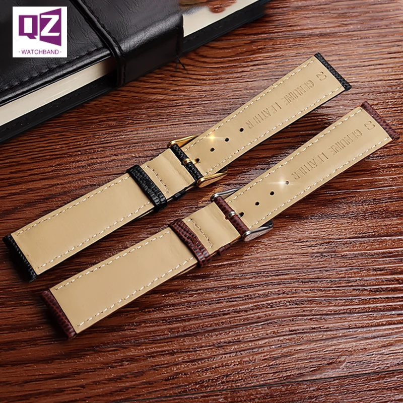 Genuine Leather Lizard Pattern Watchband Charm Bracelet For Movado Seagull Strap Simple Stylish Wristwatches Band 15mm 20mm 21mm