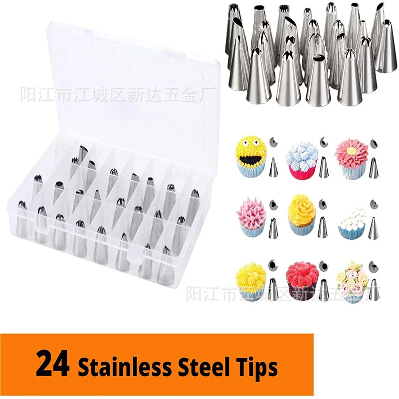 63 pcs Piping Nozzle Set for Baking Cake Decorating Nozzle Piping Bag Muffin Cup Scraper Accessories Kitchen Tools Kit Cupcake