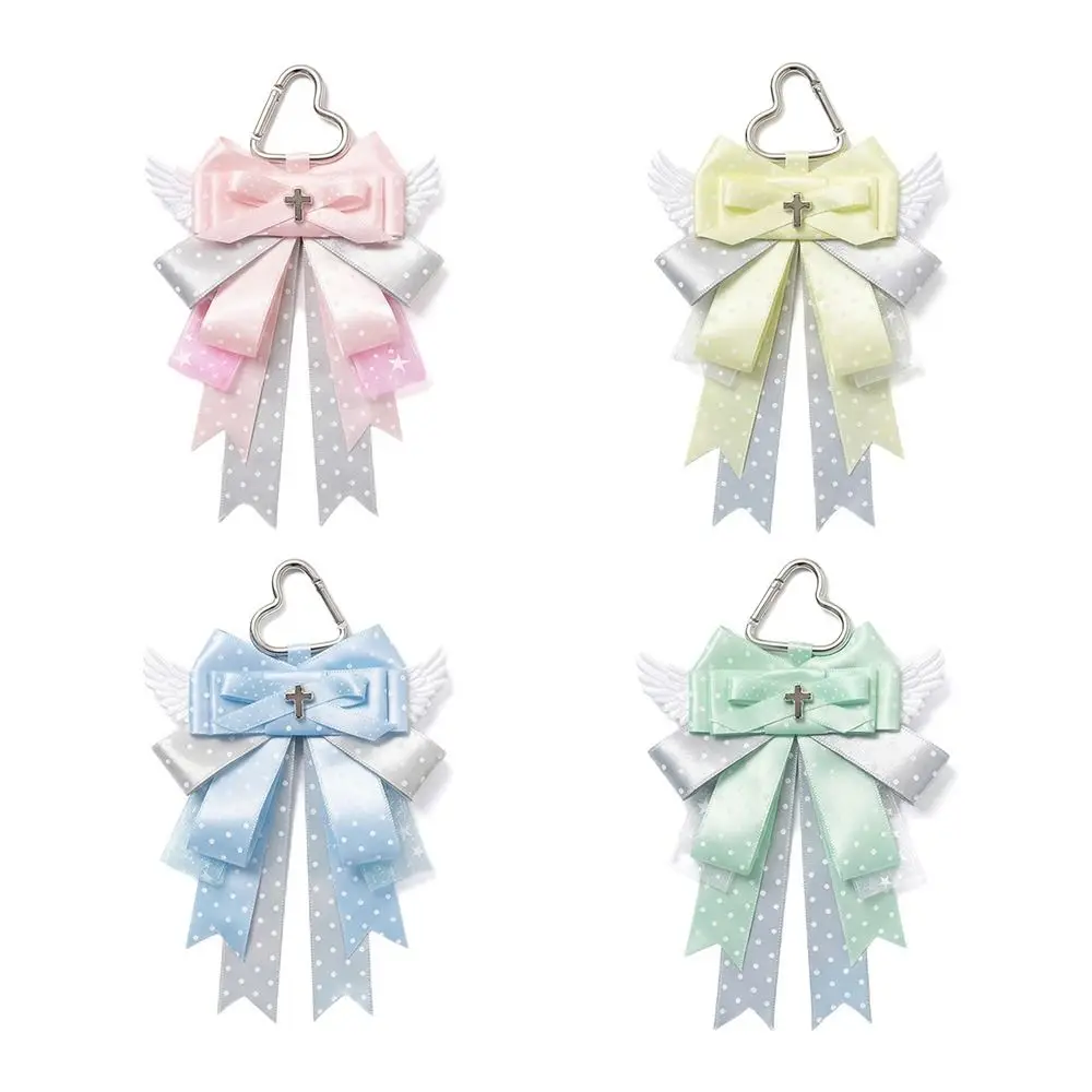 DIY Handmade Itabag Decoration Keychain Bow Design Cross Design Bag Pendant Kawaii Double Layer Ribbon Anime Periphery Gifts