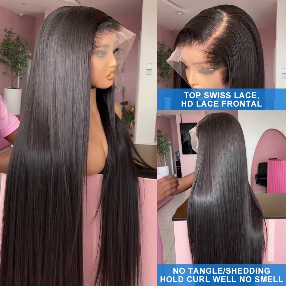 IRoshion Hair 200 Density 30 40 Bone Straight 13X6 HD Lace Frontal Human Hair Wigs Remy Martin of Brazilian 13X4 Lace Front Wig