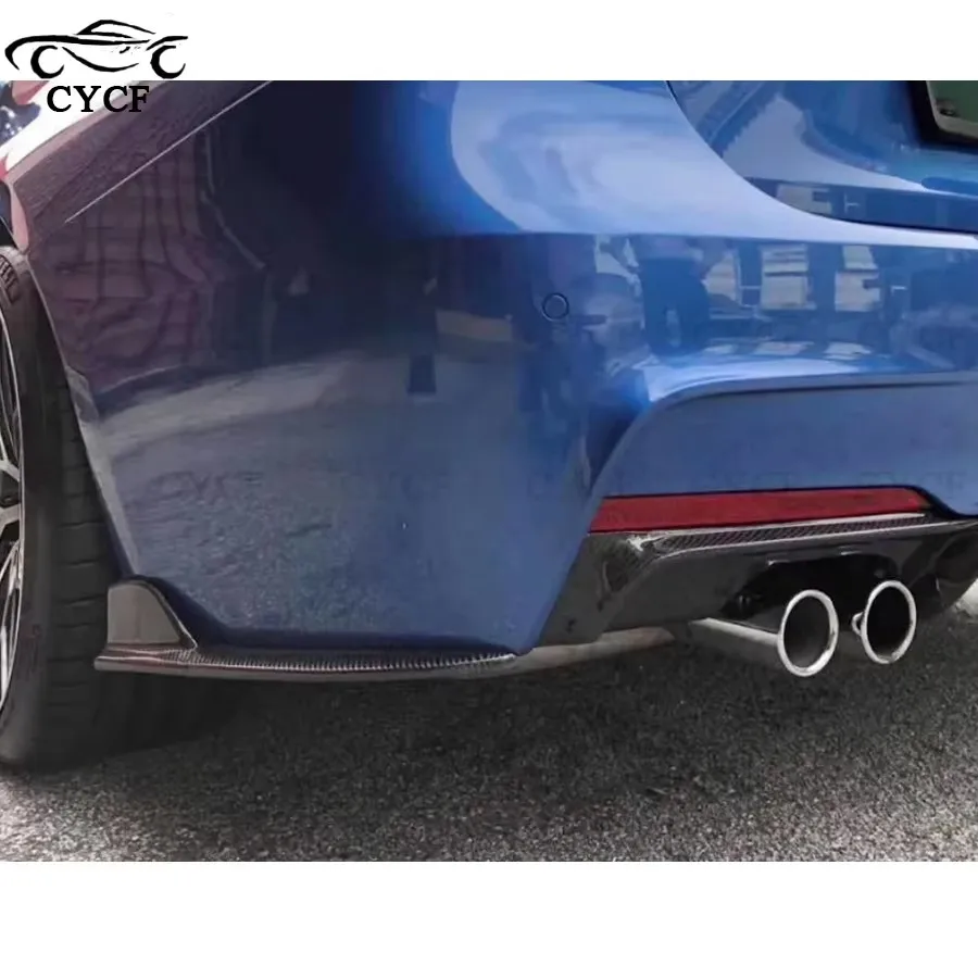 FD Style Carbon Fiber Rear Bumper Wrap Corner Diffuser Side Spoiler For BMW 3 Series F30 F35 M-Tech M-Sport 2013-2019 - Image 4