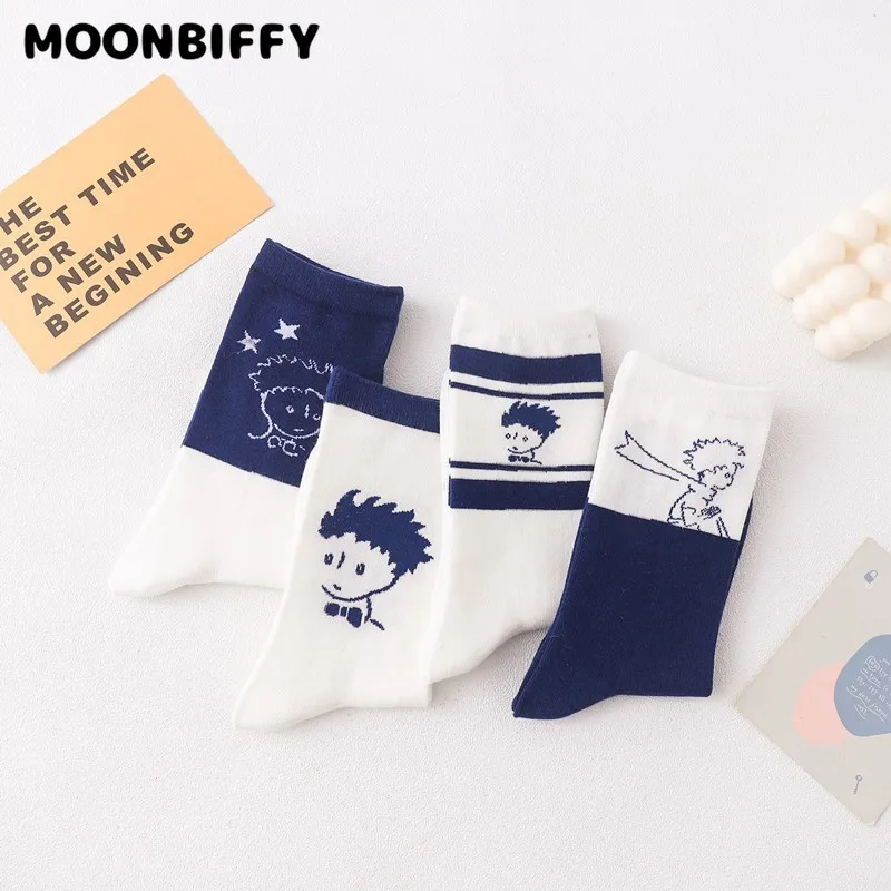 

Cartoon Little Prince Socks Women Personality New Products Korean Version Graffiti Portrait Trend Cotton Socks