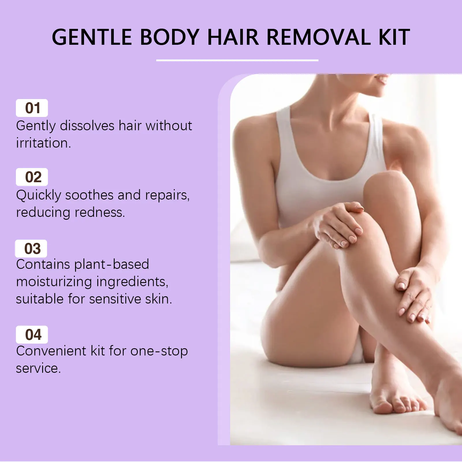 Gentle Hair Removal Cream Kit Painless Depilatory Cream Mousse Set Soothing For Underarm Leg Arm Smooth Body Hair Removal Cream