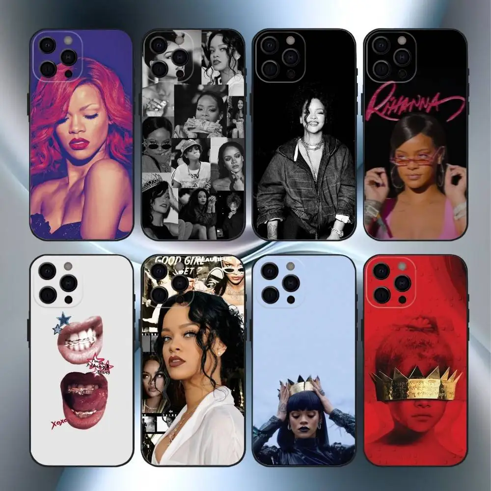 

Pop S-Singer R-Rihanna Phone Case For iPhone 16,15,14,13,12,17,Pro Max,Plus Silicone Black Case