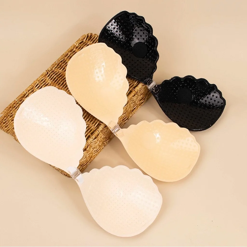 ZXYOUPING Women's Sexy Lace Bra Front Buckle Push-up Nipple Bra Invisible Self-adhesive Silicone Bra Plus Size Waterproof Adhesi