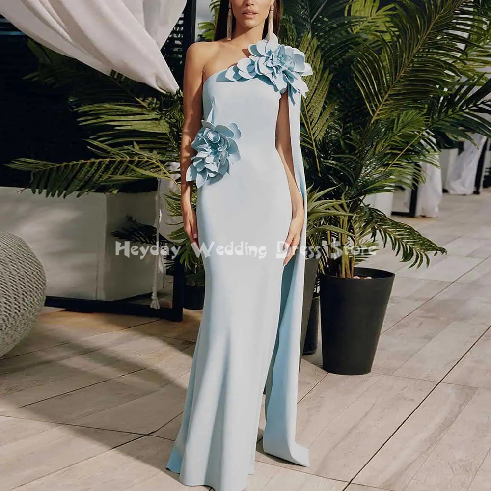 

Heyday Women's 3D Flowers One-shoulder Customized Evening Dresses With Sleeveless Mermaid Floor-Length Elegant Dresses 2025