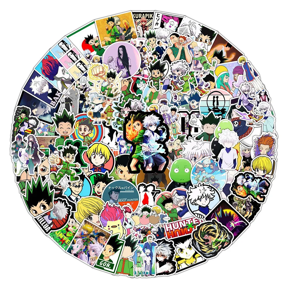10/30/50/100 StüCk Japanische Anime Hunter×Hunter Aufkleber, Klassische Manga-Aufkleber, Diy-Aufkleber FüR Laptop, Telefon, Gitarre, Auto, Coole Cartoon-Aufkleber, Spielzeug