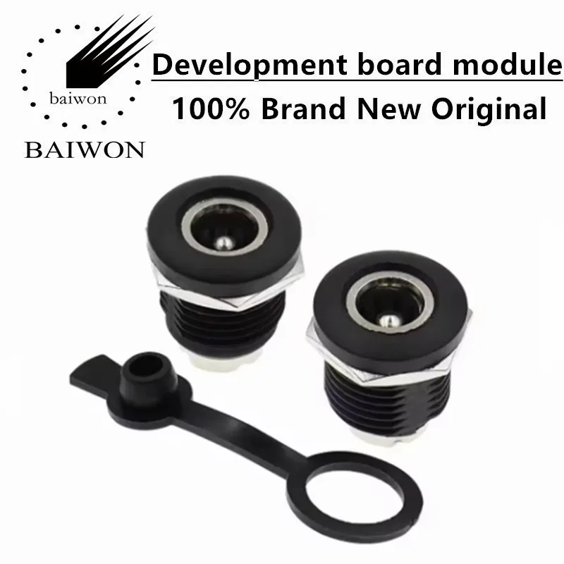 2PCS DC Large Current Charging Jack 5.5x2.5mm / 5.5x2.1mm Female Panel Mount Connector 5.5x2.5/2.1mm Socket Connector