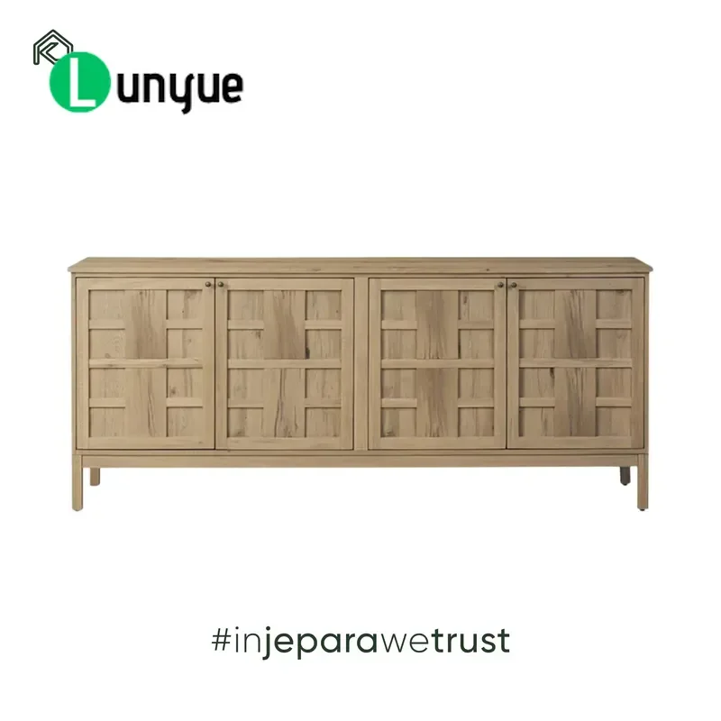 Solid Teak Cabinet Modern Minimalist Design Fully Functional Storage for Kitchen Bedroom Eco Friendly Durable Easy to